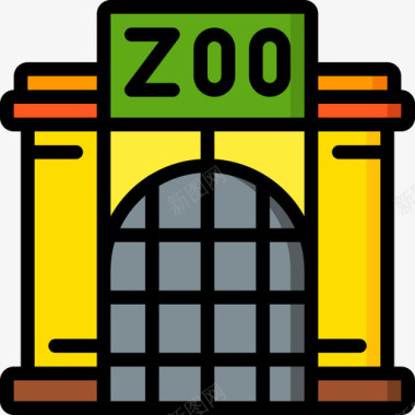 动物动物园动物园24线性颜色图标图标