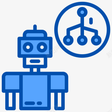 人物AI机器人ai9蓝色图标图标