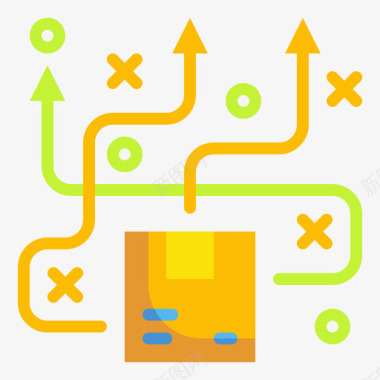 物流商业战略26扁平图标图标