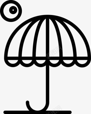雨伞沙滩雨水图标图标