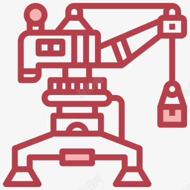 红色面包车港口起重机工程机械9红色图标图标