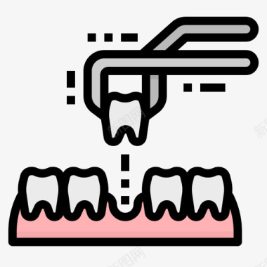 刷牙的牙齿牙齿牙齿43线状颜色图标图标
