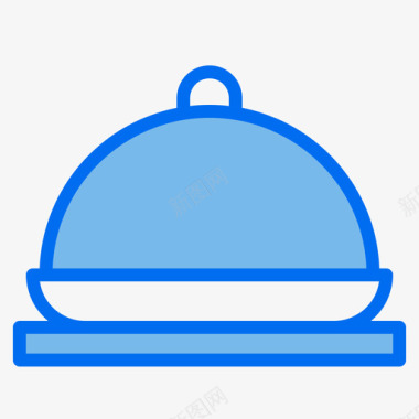 餐盘厨房89蓝色图标图标