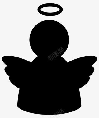 翅膀天使圣诞美好图标图标