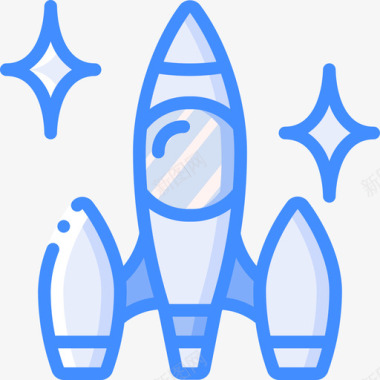 太空船科幻蓝色图标图标