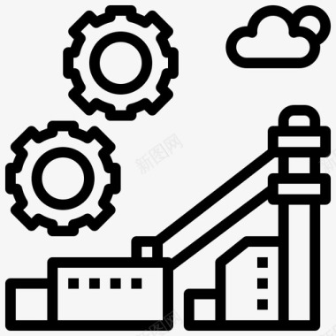 英国标志建筑矿山建筑和城市齿轮图标图标