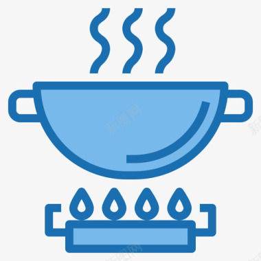 油锅厨房92蓝色图标图标
