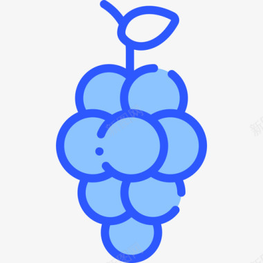 葡萄水果19蓝色图标图标