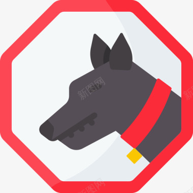 警犬警报和警告5扁平图标图标