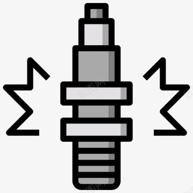 汽车速度线火花塞汽车维修50线颜色图标图标