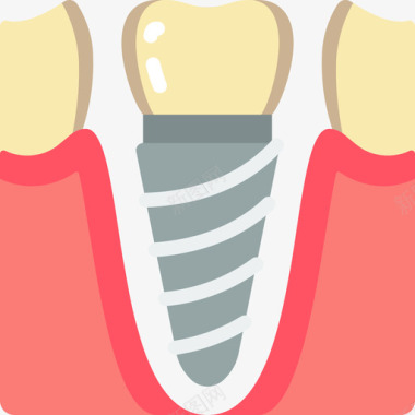 牙齿修复4扁平图标图标