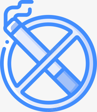 禁止吸烟戒烟10蓝色图标图标