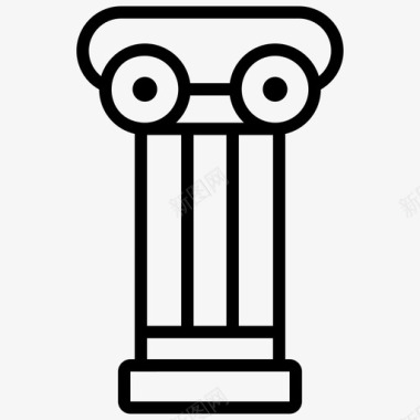 希腊柱古建筑建筑图标图标