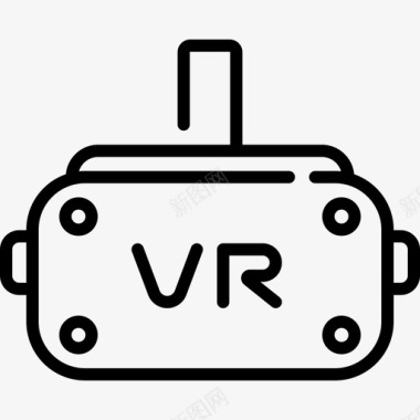 黑色VR眼镜Vr眼镜虚拟现实80线性图标图标