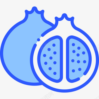石榴成熟石榴水果19蓝色图标图标