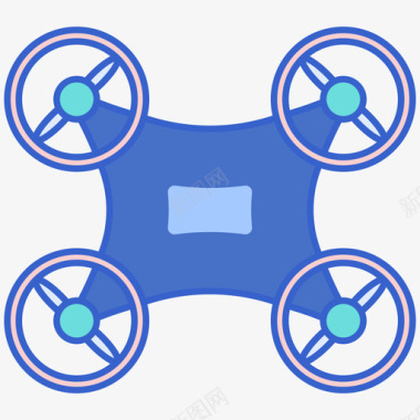 无人机矢量图无人机智能技术18线性颜色图标图标