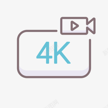 4K指示牌4k直播1线性彩色图标图标