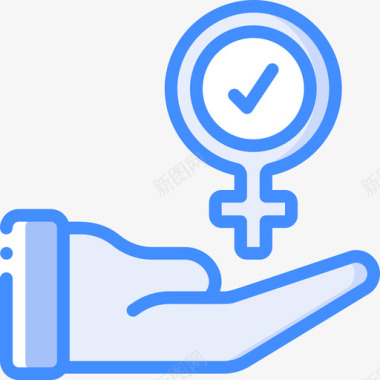 握手女权主义22蓝色图标图标