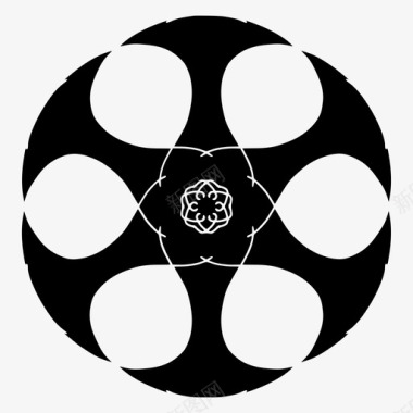 曼陀罗矢量抽象花圆形创意图标图标