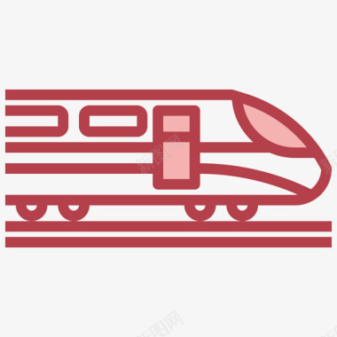 高速列车42号铁路红色图标图标