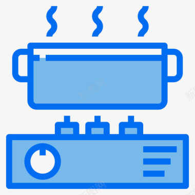 厨房量杯炉子厨房89蓝色图标图标