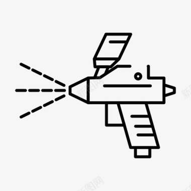 喷漆油漆喷涂施工喷枪图标图标