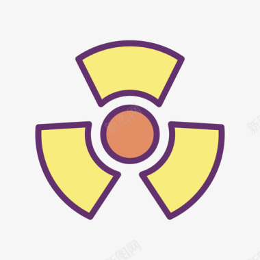 核能能量53线性彩色图标图标