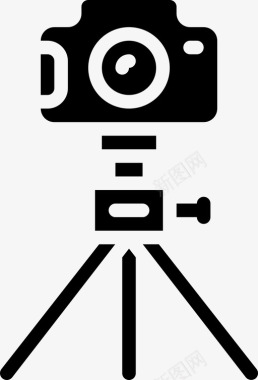 单反三脚架上的相机单反相机摄影师图标图标