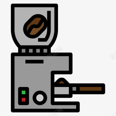 咖啡机活动咖啡机咖啡厅120线性颜色图标图标