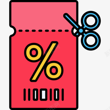 商店折扣折扣码网店3线颜色图标图标