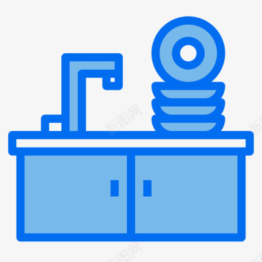 洗衣机水龙头水龙头厨房89蓝色图标图标