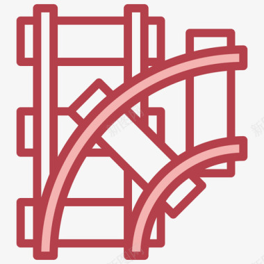 红色标记道岔42号铁路红色图标图标