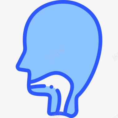 蓝色白色图标喉咙医学193蓝色图标图标