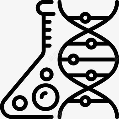 生物DNADna美容学3线状图标图标