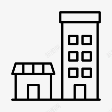 村庄建筑非洲城镇图标图标