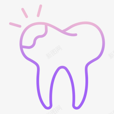 小牙齿牙齿牙齿38轮廓梯度图标图标