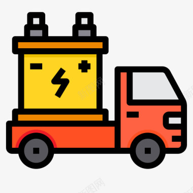 10xs卡车汽车10线性颜色图标图标