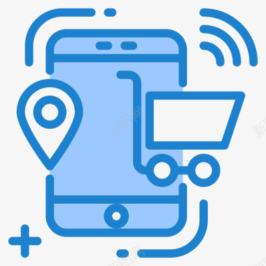 科技蓝色背景网上购物智能科技17蓝色图标图标