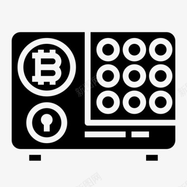 3片盒安全盒比特币153实心图标图标