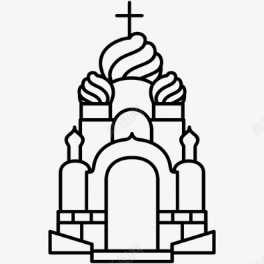 东正教建筑建筑大教堂图标图标
