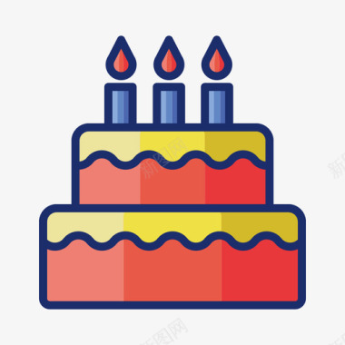 生日蛋糕活动管理1线性颜色图标图标