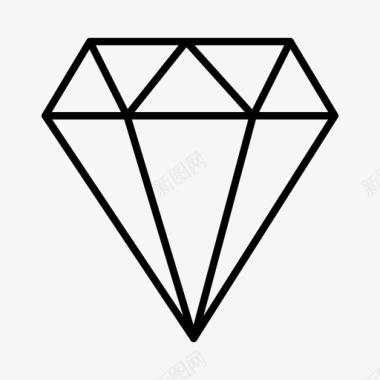 钻石珠宝基本ui元素常规线条图标图标