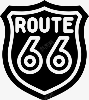 66号公路美国路标2号填充图标图标