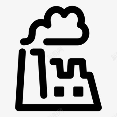 工厂污染建筑物烟囱图标图标