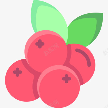 蔓越莓水果16扁平图标图标