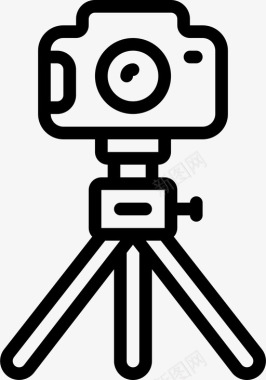 索尼单反相机三脚架上的相机单反相机摄影师图标图标