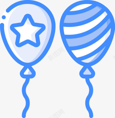 气球独立日5蓝色图标图标