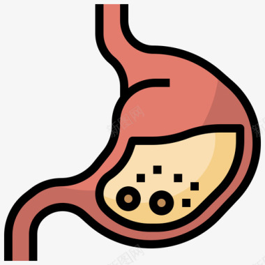 矢量人体骨架胃人体解剖学5线颜色图标图标