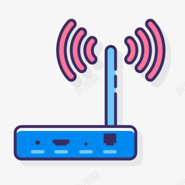 路由器直播2线性彩色图标图标