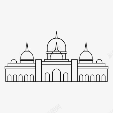 谢赫扎耶德清真寺阿布扎比地标性建筑高图标图标